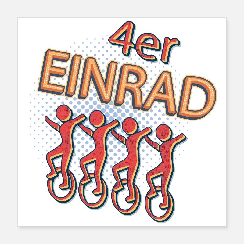 4er monocycle | Style libre monocycle Poster 40 x 40 cm