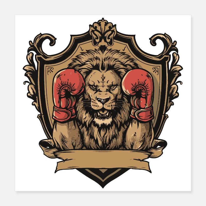 Lion Boxer MMA Poster 40 x 40 cm