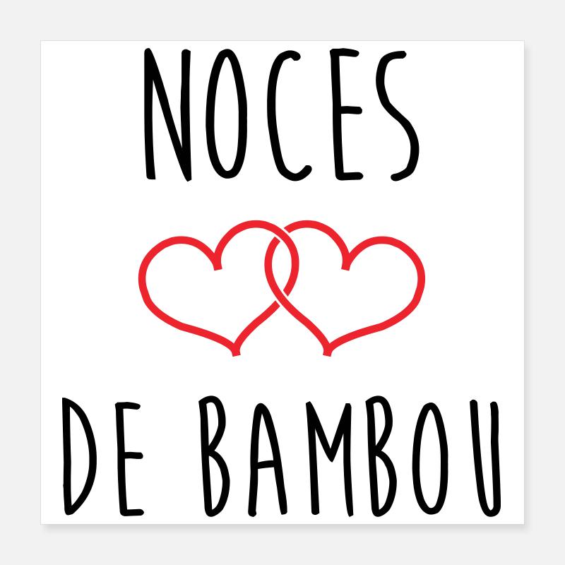 noces de Bambou 79 ans de mariage Poster 40 x 40 cm