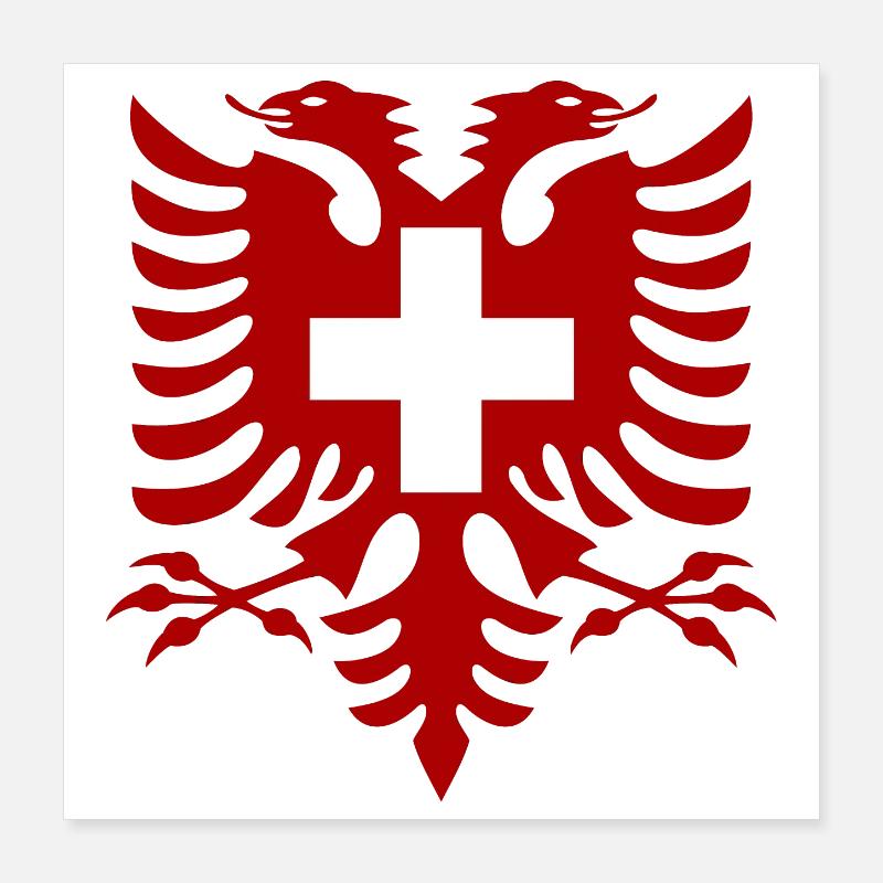 Drapeau de l’Albanie Suisse Poster 40 x 40 cm