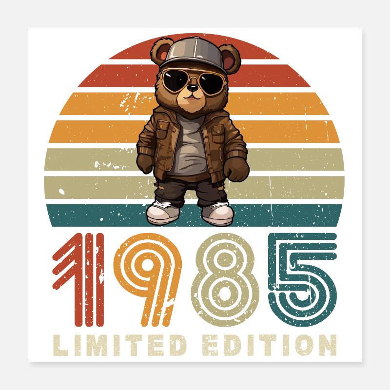Édition limitée 1985 année anniversaire rétro Poster 40 x 40 cm