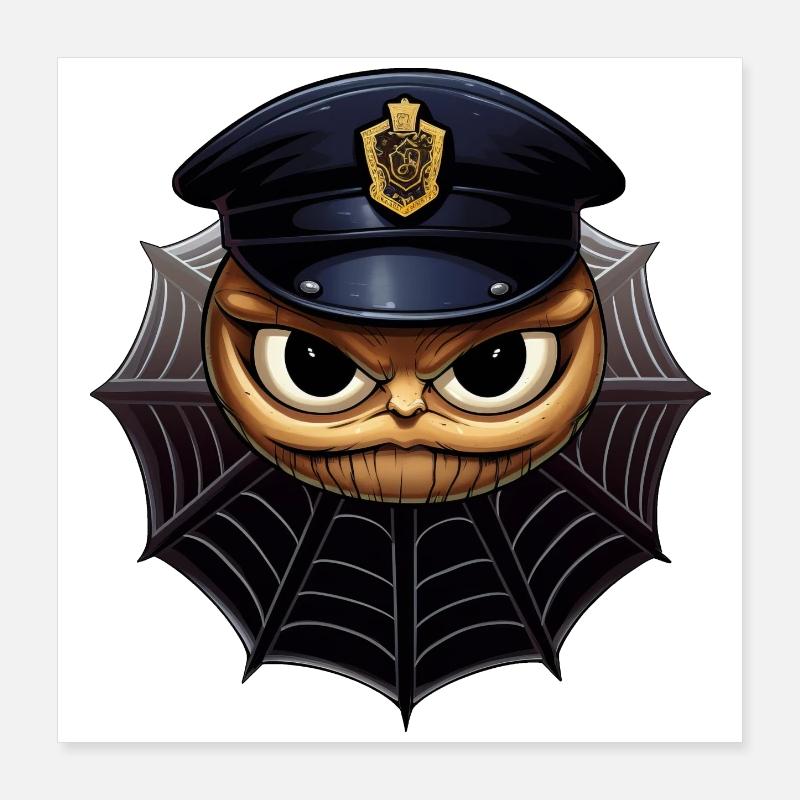 Spinnen Polizei Poster 40x40 cm