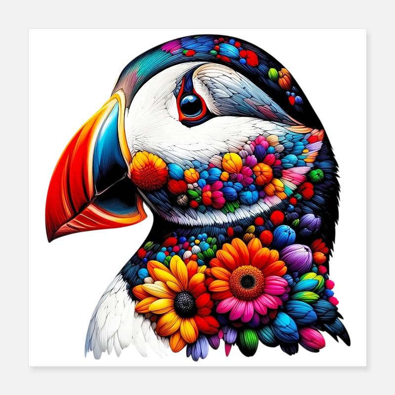 Macareux Poster 40 x 40 cm