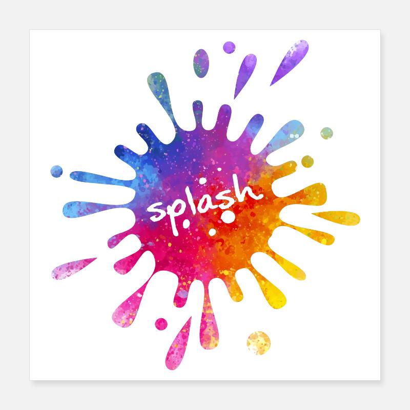 Splash - éclaboussure de couleur colorée Poster 40 x 40 cm