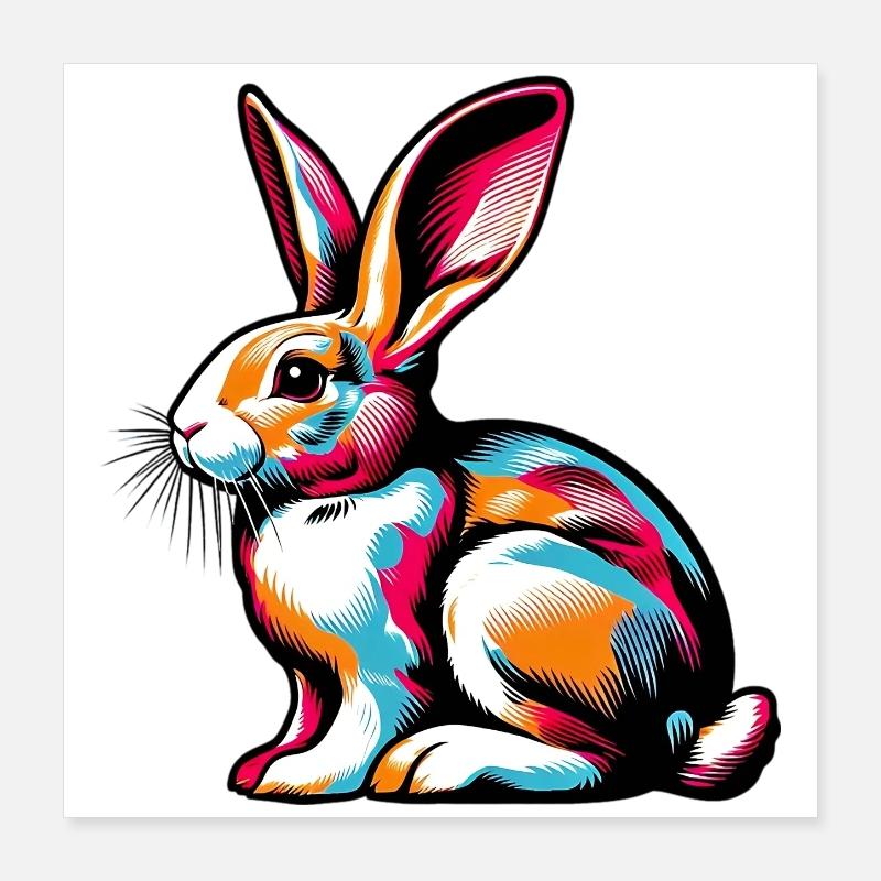 Rabbit Poster 16" x 16" (40x40 cm)