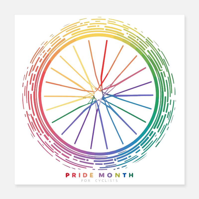 Conception de roue de vélo arc-en-ciel vibrant Poster 40 x 40 cm