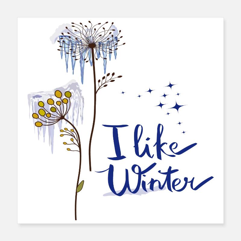 Eisblumen Winter Poster 40x40 cm