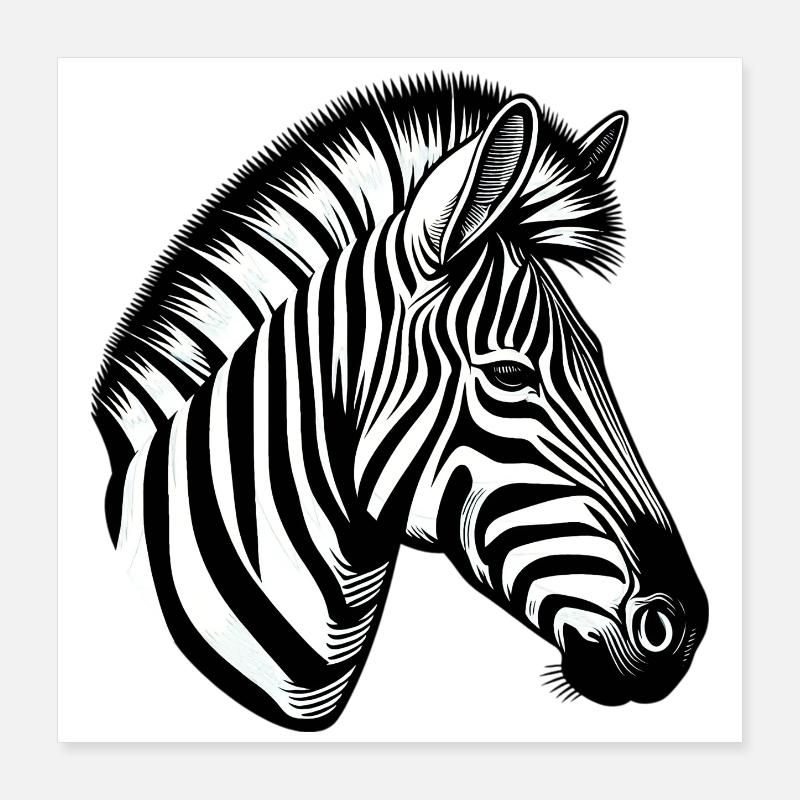 Zebra Poster 40x40 cm
