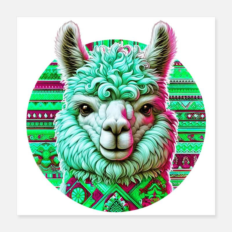 Alpaka Poster 40x40 cm