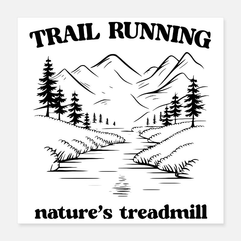 Course sur sentier - Tapis roulant de la nature Poster 40 x 40 cm