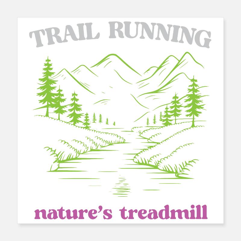 Course sur sentier - Tapis roulant de la nature Poster 40 x 40 cm