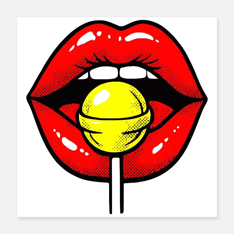 Lollipop Lips Poster 16" x 16" (40x40 cm)