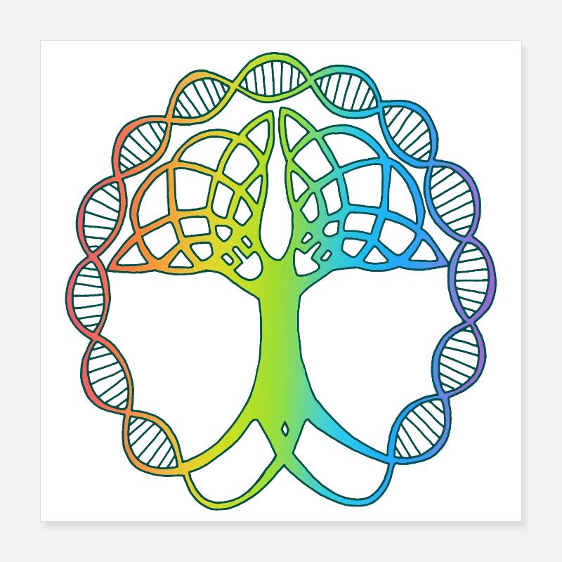 arbre étrange multicolore Poster 40 x 40 cm