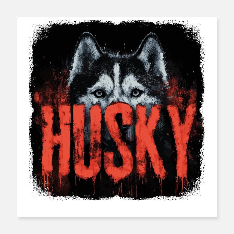 Chien husky – Hunde Portrait Design Poster 40 x 40 cm