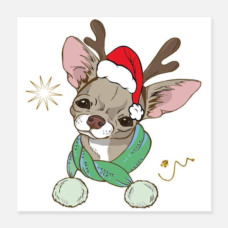 Renne de Noël laid Poster 40 x 40 cm