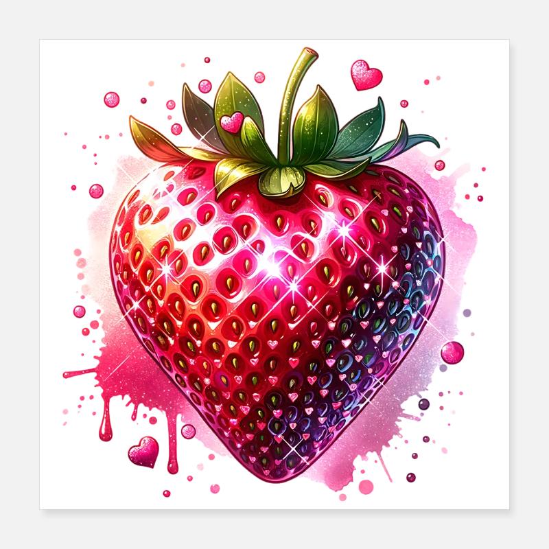 Karneval Kostüm Erdbeer Poster 40x40 cm