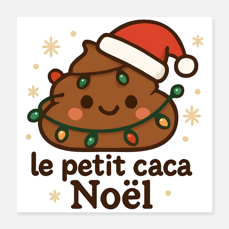 Kleiner angezündeter Weihnachtskakao mit Girlande Poster 40x40 cm