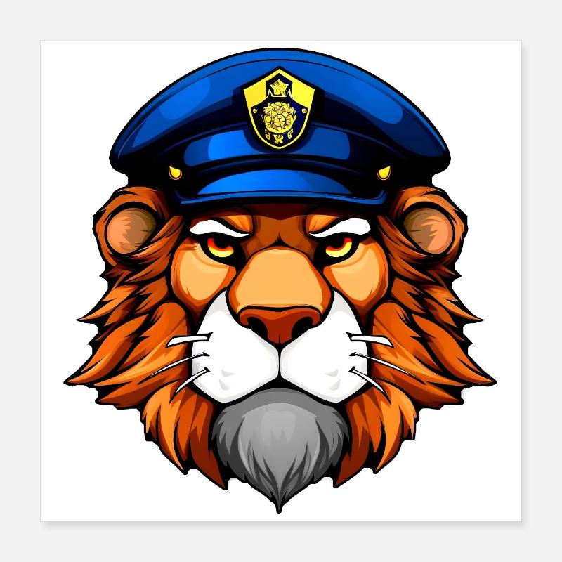 Police Löwe Poster 40 x 40 cm
