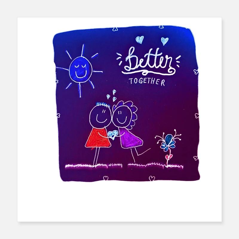 Gemeinsam Besser Poster 40x40 cm