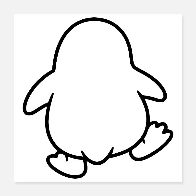 Penguin Waddling Poster 16" x 16" (40x40 cm)