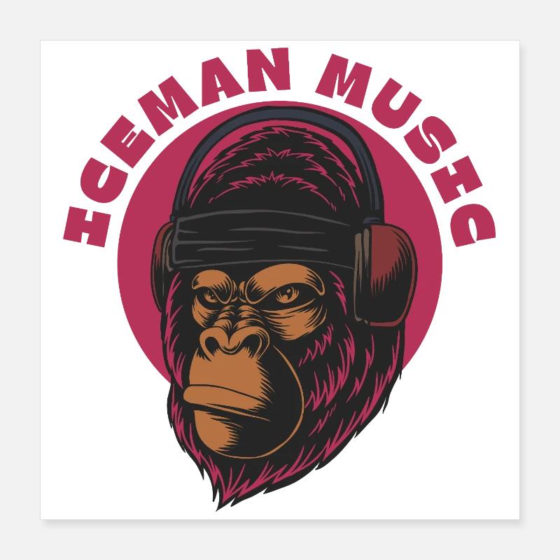 Le gorille aux fléchettes bat le magenta Poster 40 x 40 cm