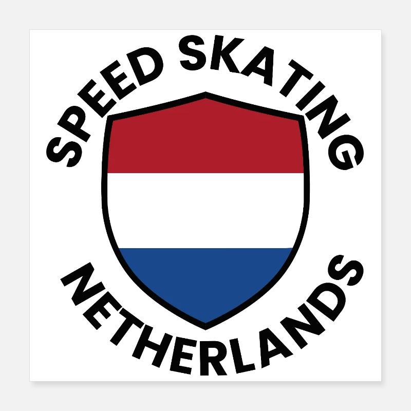 Patinage de vitesse Bouclier des Pays-Bas Poster 40 x 40 cm