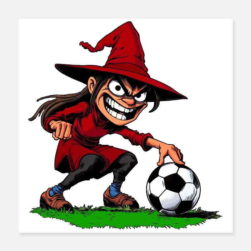 Footballeur Sorcière Poster 40 x 40 cm