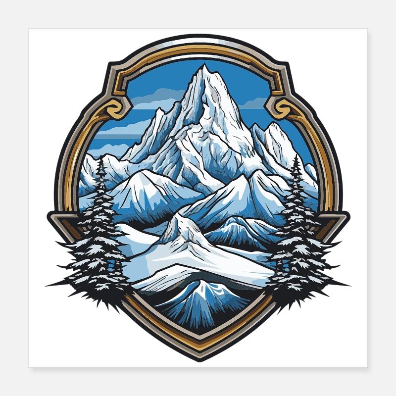 Alpengebirge Berge Poster 40x40 cm