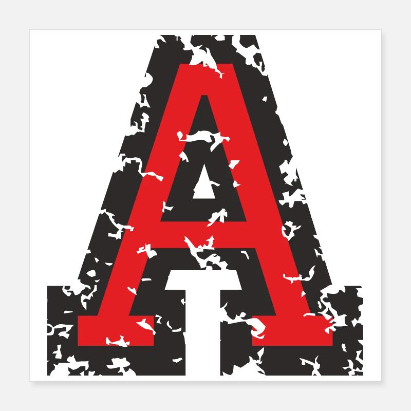 A (Vintage Rot) Buchstabe A Poster 40x40 cm
