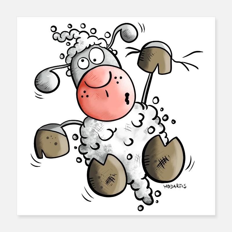 White Sheep Poster 16" x 16" (40x40 cm)
