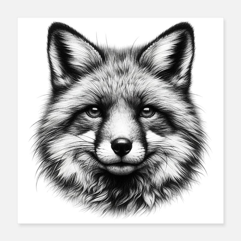 Renard Poster 40 x 40 cm