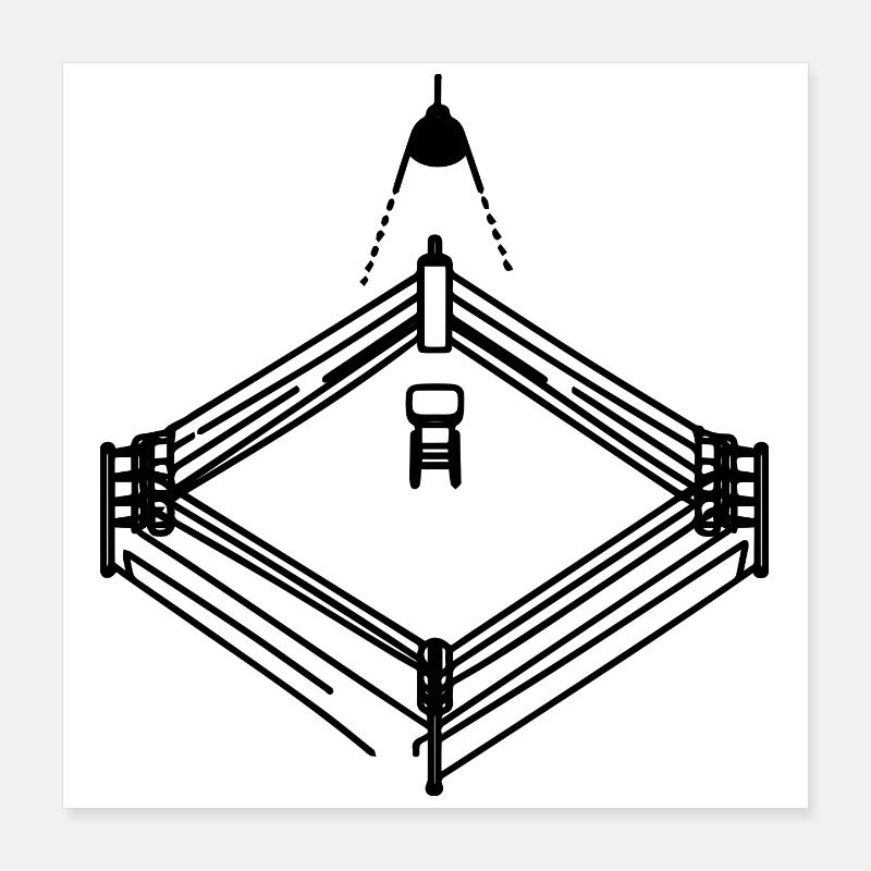 Graphique de ring de boxe Poster 40 x 40 cm