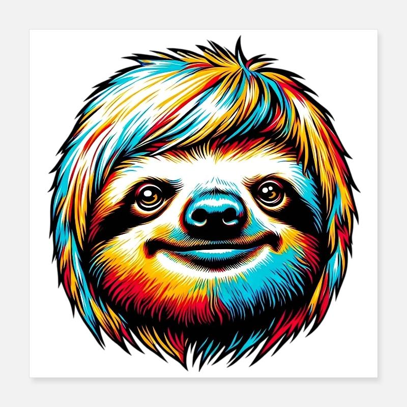 Sloth Poster 16" x 16" (40x40 cm)