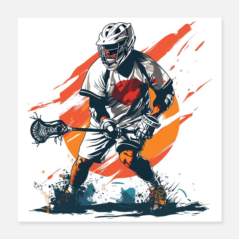 Lacrosse player Poster 16" x 16" (40x40 cm)