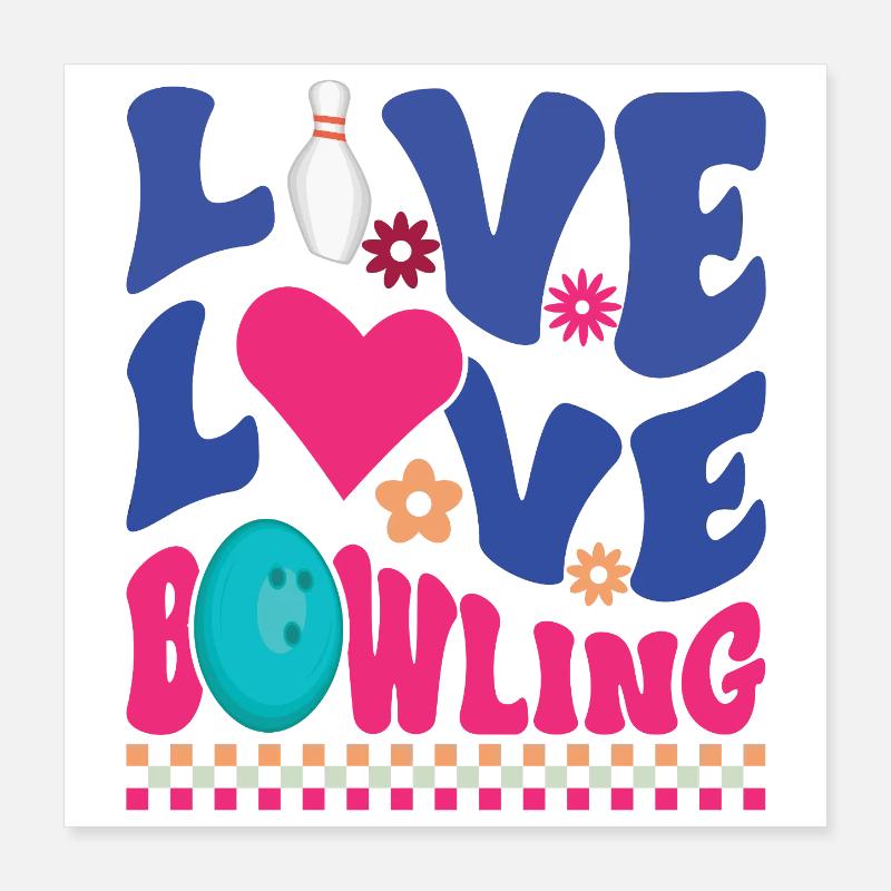 Bowling d’amour en direct Poster 40 x 40 cm