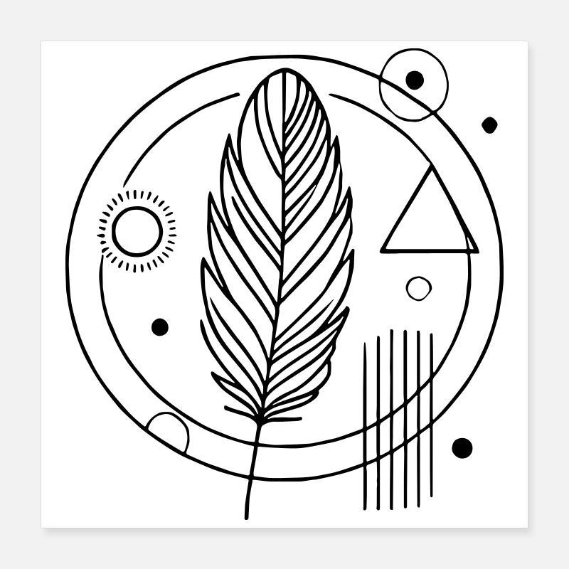 Boho & Zen – Stylish Feather Art for Nature Lovers Poster 16" x 16" (40x40 cm)