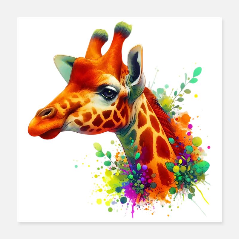 Giraffe Poster 16" x 16" (40x40 cm)