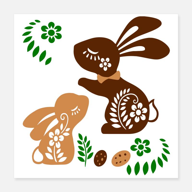 Hares Poster 16" x 16" (40x40 cm)