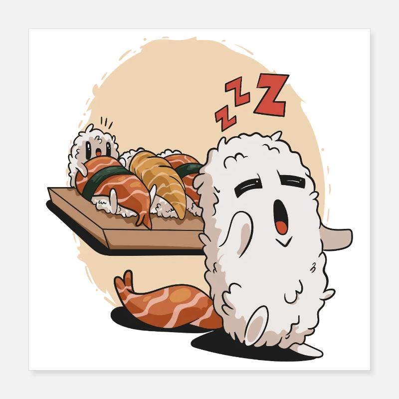 Sleeping sushi Poster 16" x 16" (40x40 cm)