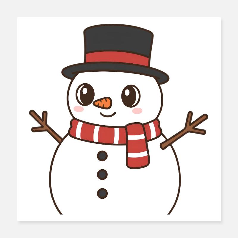 Schneemann Poster 40x40 cm