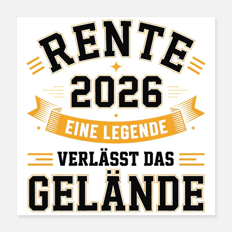 Pension 2026 Une légende quitte le site Poster 40 x 40 cm