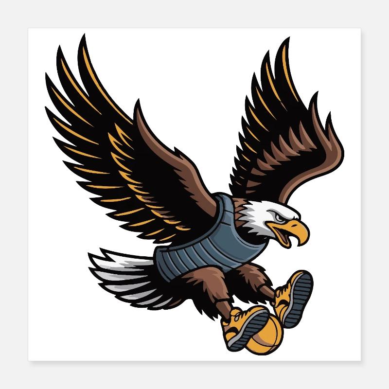 Majestic Eagle Mascot in Armor Poster 16" x 16" (40x40 cm)