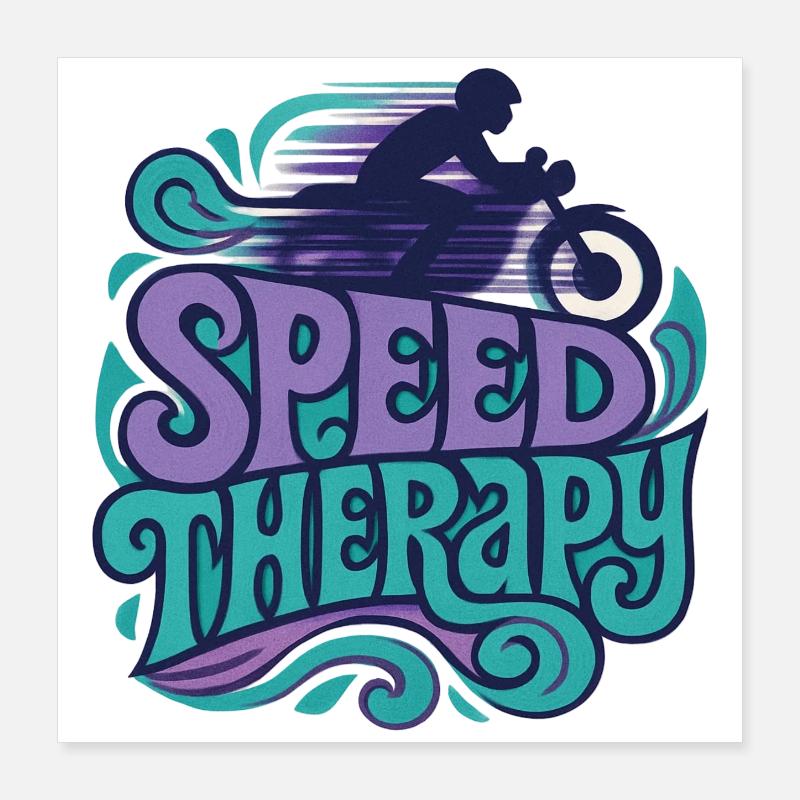 Speed Therapy - Motorcycle Poster 16" x 16" (40x40 cm)