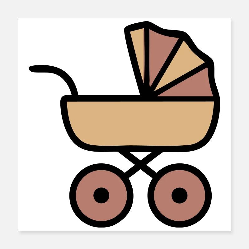 Stroller Baby Boho Icon Poster 16" x 16" (40x40 cm)