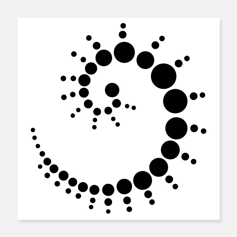 Stilisiertes Fossil im Ammonit-Stil Poster 40x40 cm
