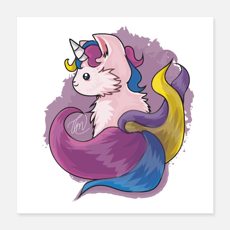 Kitty katacorn Poster 40 x 40 cm