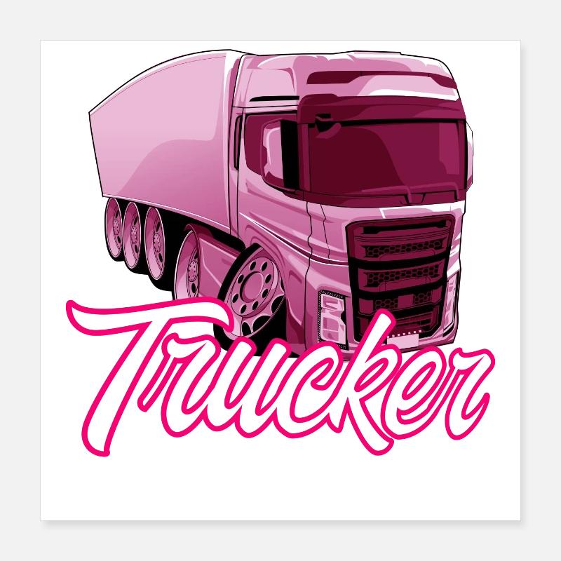 Trucker Lady Poster 40x40 cm