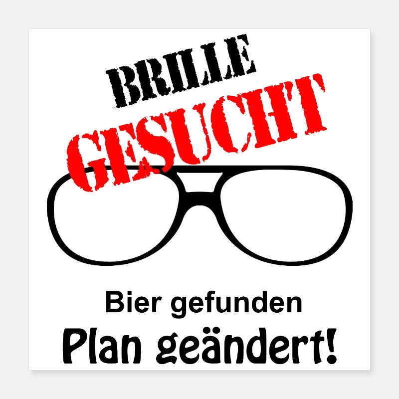 Brille gesucht Poster 40x40 cm