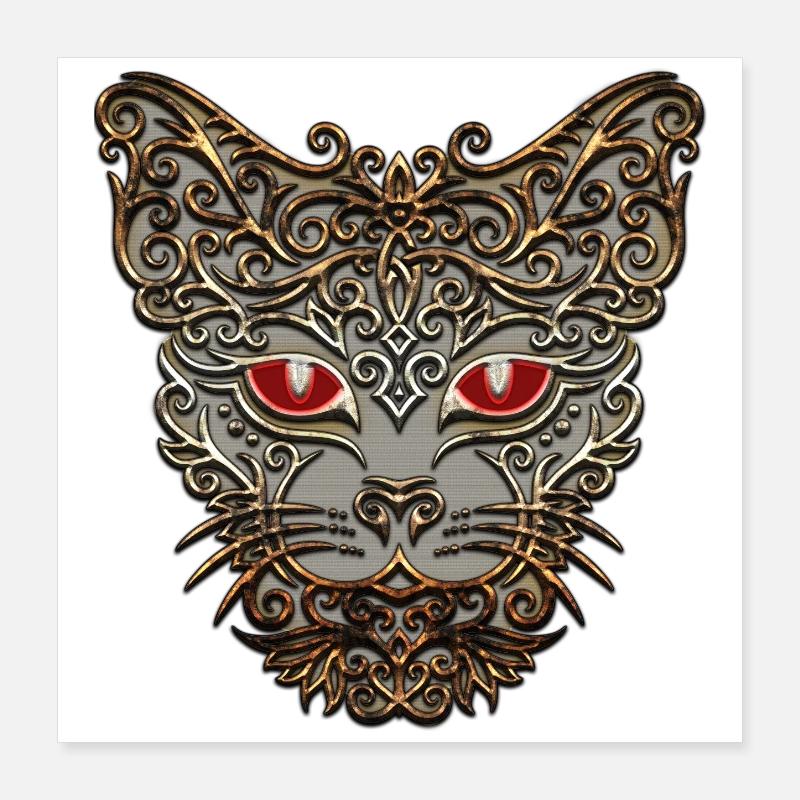 decorative cat head Poster 16" x 16" (40x40 cm)