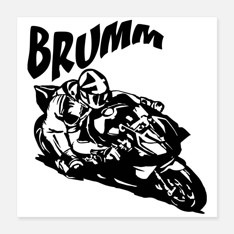 Hum Biker Noir Poster 40 x 40 cm